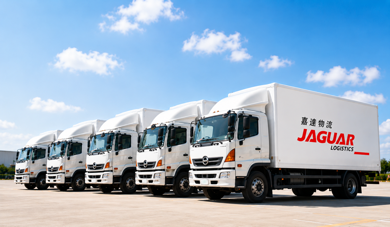 Jaguar Logistics trucks in Hong Kong