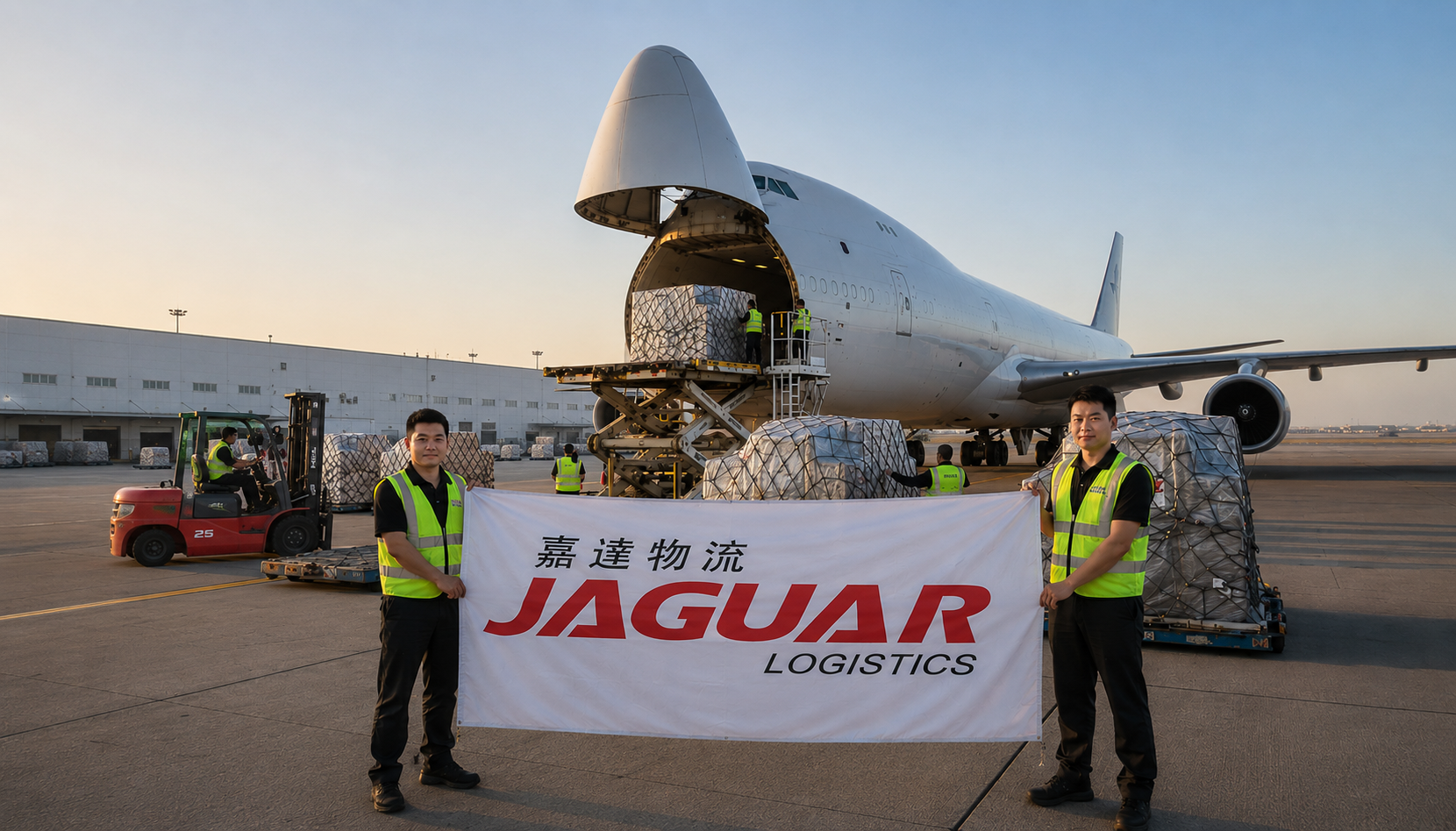 Airfreight aircraft in flight